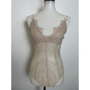 Chrissy Teigen Revolve Lingerie Bodysuit Teddy Sheer Mesh